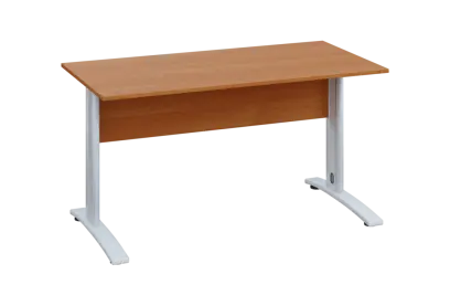 EPK 27 - 14 stůl kancelářský, kovová podnož bílá, deska 25 mm, široký 1400 mm, olše jantar